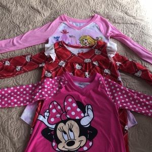 Lot of 3 girls 5/6 long sleeve nightgowns